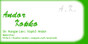 andor kopko business card