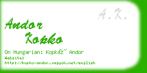 andor kopko business card